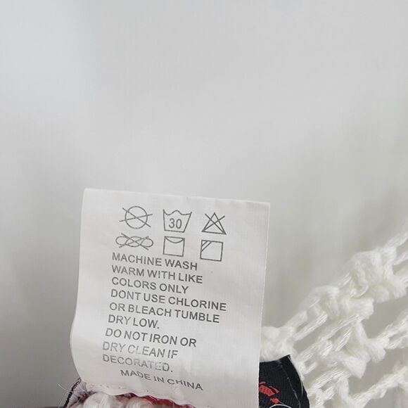 Vivid Importers of NY Top Women's Small Crochet Fringe Boho Cover-up - Picture 9 of 10